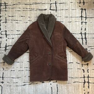 Gallery Vintage Genuine Suede Shawl Collar Ranch Coat, Size S